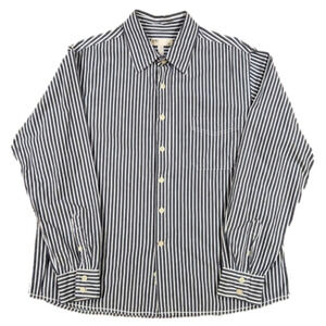 No boundaries gray & white stripes button-Up shirt